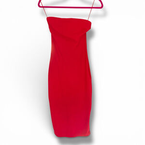Superdown Lilian Strapless Red Midi Dress XS